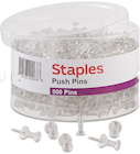 PUSH PINS, STAPLES, CLEAR, 500/CT THUMBNAIL
